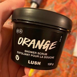 Lush orange shower scrub
